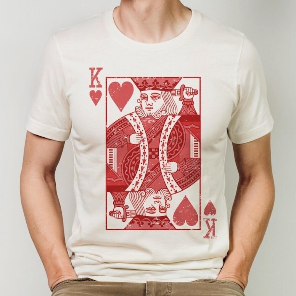 King Of Hearts Valentine Shirt Gift For Him  Valentines Tee